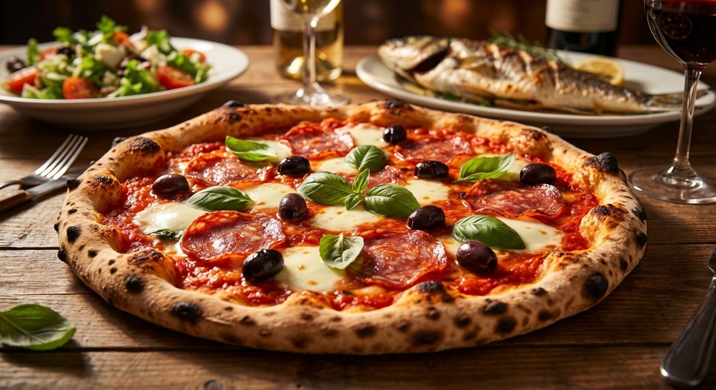 Steinofen-Pizza